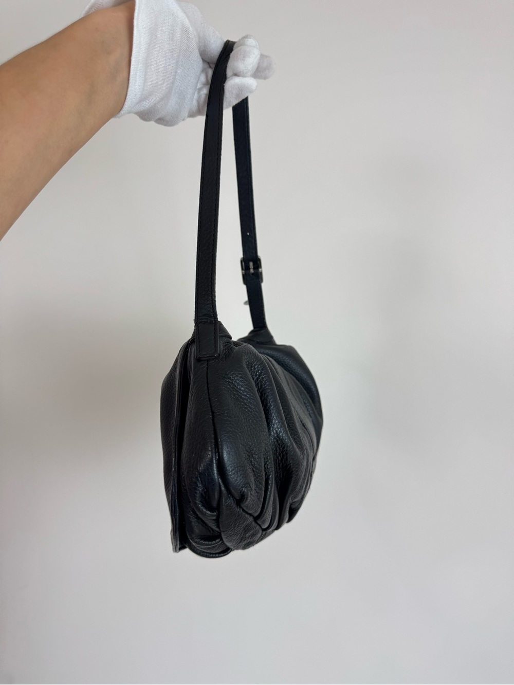 Cole Haan Luna Flap Pebble Leather Y2K Crescent Shoulder Bag - Picture 8 of 16